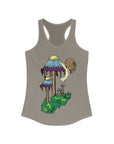 Inky Cap Mushroom Snail Psychedelic Art Mycology Trippy Women's Ideal Racerback Tank Top