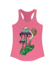 Inky Cap Mushroom Snail Psychedelic Art Mycology Trippy Women's Ideal Racerback Tank Top