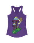 Inky Cap Mushroom Snail Psychedelic Art Mycology Trippy Women's Ideal Racerback Tank Top