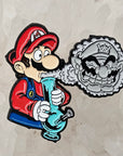 Super Stoner Mario Bros Weed Wario Bong Video Game Enamel Pins Hat Pins Lapel Pin Brooch Badge Festival Pin