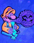 Super Stoner Mario Bros Weed Wario Bong Video Game Enamel Pins Hat Pins Lapel Pin Brooch Badge Festival Pin