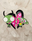 Gir Invader Love Monkey Heart Zim 90s Cartoon Enamel Pin Set Hat Pins Lapel Pin Brooch Badge Festival Pin Set(2)