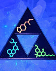 The Legend of MDMA THC LSD Molecules Zelda Trippy Triforce Video Game Enamel Pin Hat Pin Lapel Pin Brooch Badge Festival Pin