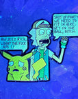 Poke-Dimension Ash Rick Pikachu Morty Mashup Glow Enamel Pin Hat Pin Lapel Pin Brooch Badge Festival Pin