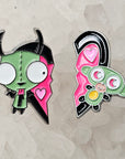 Gir Invader Love Monkey Heart Zim 90s Cartoon Enamel Pin Set Hat Pins Lapel Pin Brooch Badge Festival Pin Set(2)