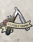 Freshly Faded Razor Barber Hair Dresser Beautician Cosmetologist Enamel Pins Hat Pins Lapel Pin Brooch Badge Festival Pin
