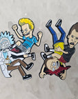 Set Of 2 Pins - Cartoon Throwdown Rick Butthead Morty Beavis Enamel Pin Set Hat Pins Lapel Pin Brooch Badge Festival Pin Set