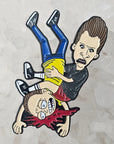 Butthead Vs Morty Fighting Cartoon Throwdown Enamel Pins Hat Pins Lapel Pin Brooch Badge Festival Pin