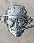 Hunter S Thompson Gonzo Fear N Loathing Bust 3D Antique Silver Metal Enamel Pins Hat Pins Lapel Pin Brooch Badge Festival Pin (Copy)