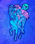 Titty Titans Raven & Starfire Love Kinky Kinked Erotic Comic Book Cartoon Blue Glow Enamel Pins Hat Pins Lapel Pin Brooch Badge Festival Pin