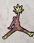 Jump Weed Man Jordan 420 Basketball V4 Glow Enamel Pins Hat Pins Lapel Pin Brooch Badge Festival Pin