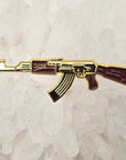 Golden AK 47 Assault Rifle AK47 Gold Gun Enamel Pins Hat Pins Lapel Pin Brooch Badge Festival Pin