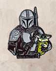 Mando & Baby Yoda Mandalorian Star Grogu Wars Cartoon Movie Game Enamel Pins Hat Pins Lapel Pin Brooch Badge Festival Pin