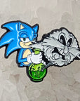 Stoner Sonic Hippie Hedgehog Video Game Weed Parody Enamel Pins Hat Pins Lapel Pin Brooch Badge Festival Pin