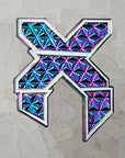 Throw Your X Up White Rainbow Metal Lost Edm Lands Dj Dubstep Enamel Pins Hat Pins Lapel Pin Brooch Badge Festival Pin