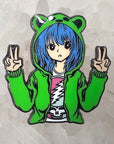 Grateful Girl Steal Your Face Peace Stealie Anime Woman Green Enamel Pins Hat Pins Lapel Pin Brooch Badge Festival Pin