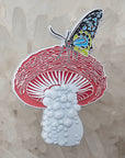 3D Butterfly Magic Mushroom Psychedelic Shroom Nature Art Glow Edition Enamel Pins Limited Edition Hat Pins Lapel Pin Brooch Badge Festival Pin