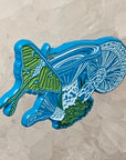 10 Pack - Mythical Mushroom Moth Blue Dyed Metal Psychedelic Shroom Nature Art Insect Limited Edition Glow Enamel Pins Wholesale Hat Pins Lapel Pin Brooch Badge Bulk Festival Pin