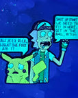Poke-Dimension Ash Rick Pikachu Morty Mashup Glow Enamel Pin Hat Pin Lapel Pin Brooch Badge Festival Pin