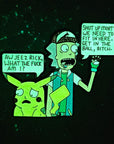 Poke-Dimension Ash Rick Pikachu Morty Mashup Glow Enamel Pin Hat Pin Lapel Pin Brooch Badge Festival Pin