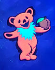 Peach Dancing Bear Festival Red Grateful Shakedown Street Dead Jam Band Enamel Pins Hat Pins Lapel Pin Brooch Badge Festival Pin