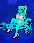 Sexy Tool Alien Girl Martian Babe Green Rock Music Enamel Pins Hat Pins Lapel Pin Brooch Badge Festival Pin