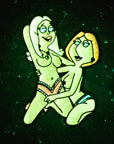 5 Pack - Kinked Francine & Lois American Family Dad Guy Sexy Cartoon Pin Up Wholesale Green Glow Enamel Pin Bulk Hat Pin Lapel Pin Brooch Badge Festival Pin