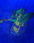 Android Humming Bird Skeleton Key Psychedelic Art V1 Enamel Pins Hat Pins Lapel Pin Brooch Badge Festival Pin
