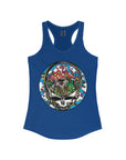 Dancing Terrapin Mushroom Village Stealie Turtle Forever Grateful Shakedown Dead Lot Dancing Bear Dead Lot Women's Ideal Racerback Tank Top