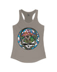 Dancing Terrapin Mushroom Village Stealie Turtle Forever Grateful Shakedown Dead Lot Dancing Bear Dead Lot Women's Ideal Racerback Tank Top