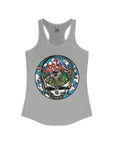 Dancing Terrapin Mushroom Village Stealie Turtle Forever Grateful Shakedown Dead Lot Dancing Bear Dead Lot Women's Ideal Racerback Tank Top