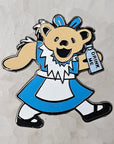 Forever Grateful Alice Dancing Bear Dead In Wonderland Enamel Pins Hat Pins Lapel Pin Brooch Badge Festival Pin