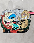 Stoner Stimpy & Hippy Ren 90s Cartoon Weed Parody Enamel Pins Hat Pins Lapel Pin Brooch Badge Festival Pin