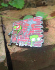 Girffiti Invader Gir Graffiti Zim Glow Enamel Pins Hat Pins Lapel Pin Brooch Badge Festival Pin