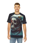 Undead Astronaut Space Man Skull Space Art Men's Polyester Tee (AOP) By Mythical Merch