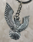 Night Owl Flight Tribal Wings Bat Bird Animal Silver 3D Metal Keychains Key-Chain Key Chains