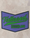 Tattooed Wook Life Tattoo Hippie Rave Ink Purple Glow Enamel Hat Pin