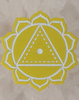 Solar Plexus Chakra Series Meditation Buddha Psychedelic Art Glow Enamel Hat Pin