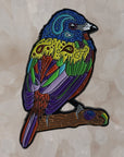 Psychedelic Painted Bunting Bird Rainbow Feather Animal Wings Enamel Pin Hat Pin Lapel Pin Brooch Badge Festival Pin