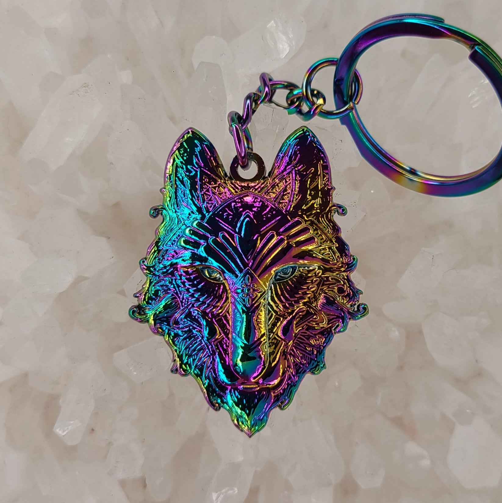 10 Pack - Rainbow Crystal Third Eye Wolf Sacred Geometry Animal