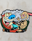Stoner Stimpy & Hippy Ren 90s Cartoon Weed Parody Enamel Pins Hat Pins Lapel Pin Brooch Badge Festival Pin