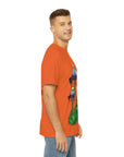 Inky Cap Mushroom Snail Men's Polyester Tee Orange (AOP) By Mythical Merch