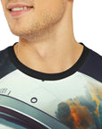 Undead Astronaut Space Man Skull Space Art Men's Polyester Tee (AOP) By Mythical Merch