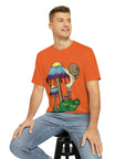 Inky Cap Mushroom Snail Men's Polyester Tee Orange (AOP) By Mythical Merch