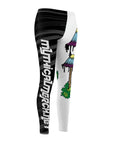Inky Cap Mushroom Snail Black & White Women's Cut & Sew Casual Leggings Stockings Tights Pants By Erin Barnhart X Mythical Merch
