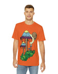 Inky Cap Mushroom Snail Men's Polyester Tee Orange (AOP) By Mythical Merch