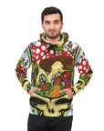 Mushroom Village Stealie Forever Grateful Unisex Hooded Sweatshirt Athletic Hoodie 95% Recycled Materials (AOP)