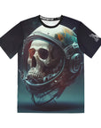 Undead Astronaut Space Man Skull Space Art Men's Polyester Tee (AOP) By Mythical Merch