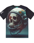 Undead Astronaut Space Man Skull Space Art Men's Polyester Tee (AOP) By Mythical Merch