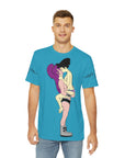 Kinked Future Erotic Cartoon Sexy Amy & Leela Men's Polyester Tee (AOP) By Erin Barnhart X Mythical Merch